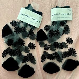 New Janie and Jack 2 Pairs Girls Sheer Socks 2T-3